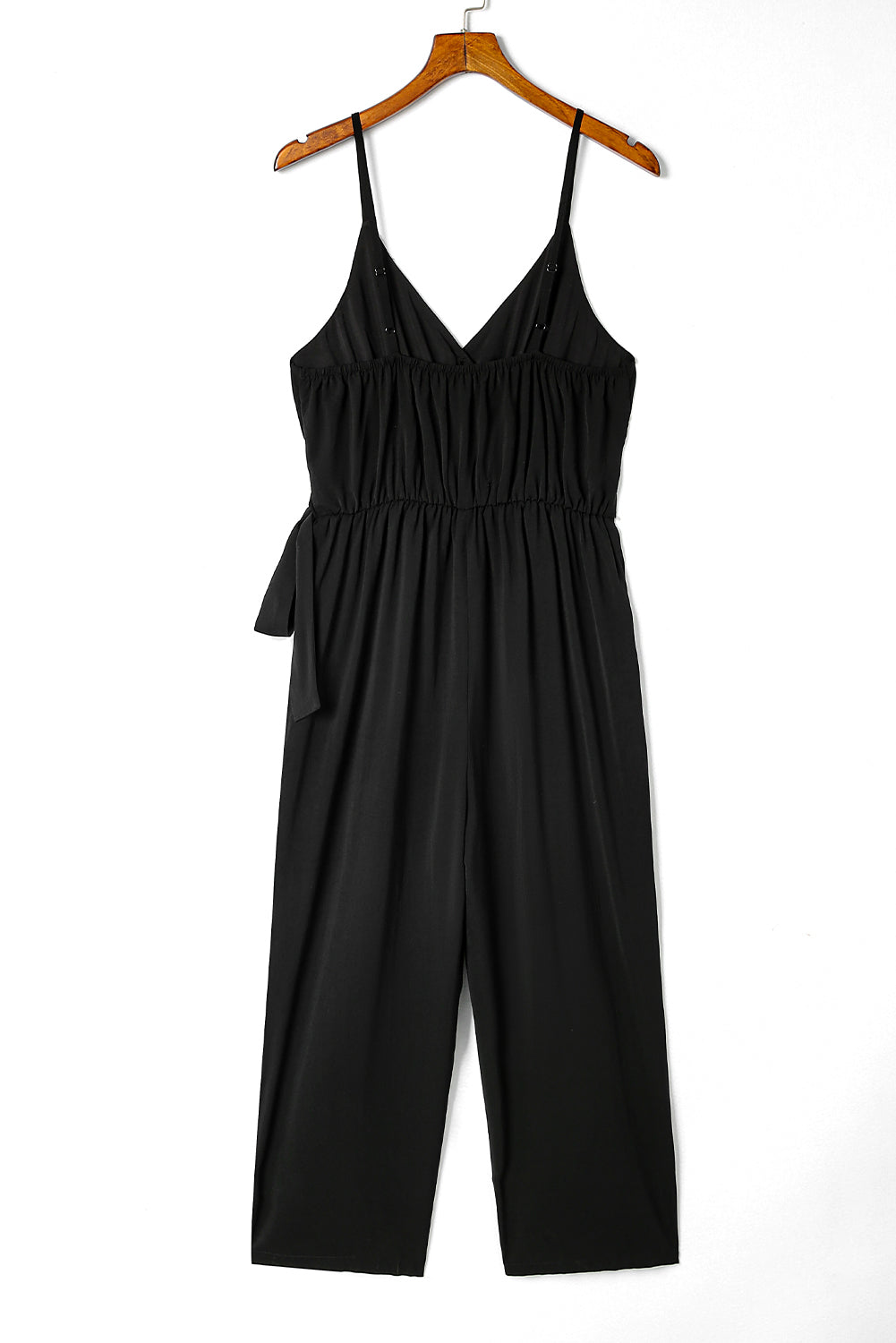 Casual Surplice V Neck Knot Wide Leg Jumpsuit